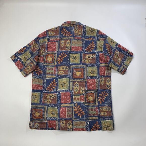 Vintage Tori Richard Shirt Mens L Large Cotton Hawaiian Mosaic Short Sleeve - Picture 6 of 8